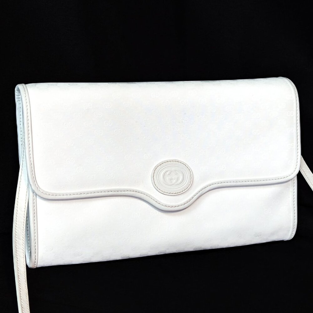 Gucci Micro GG White Shoulder Bag / Convertible Clutch – Vintage Italy